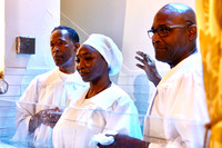 Pastor Long baptizing his niece