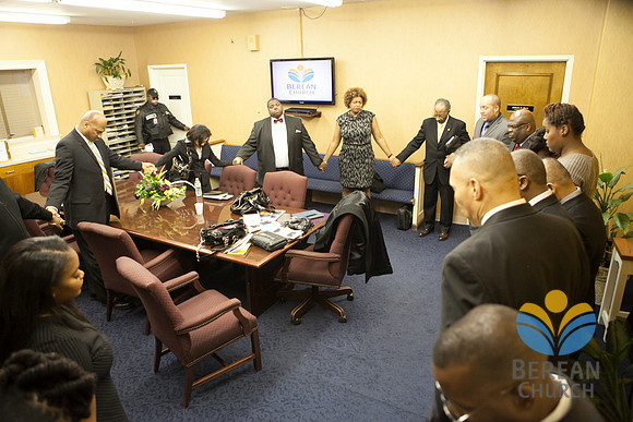 Pastoral Staff and Elders pray before Divine Worship