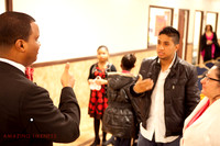 Pastor Byrd greets a deaf visitor